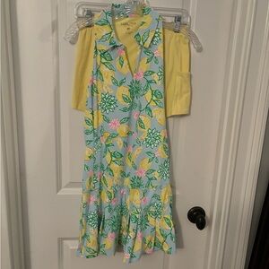 Lilly Pulitzer Lemon Print Luxletic Tennis Dress With Shorts